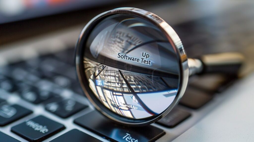 SEO optimierter Alt-Text für das Bild: OneUp Software Test Diagramm