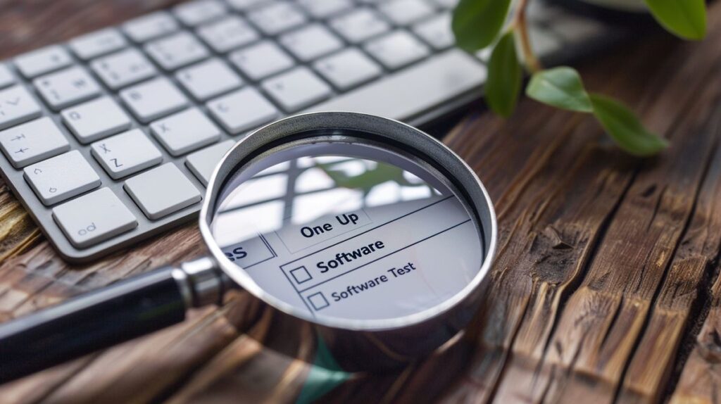SEO optimierter Alt-Text für OneUp Software Test Bild