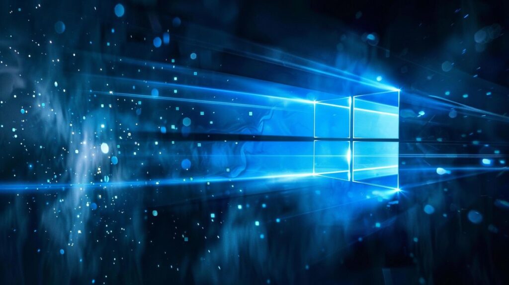 Fragenzeichen Symbol mit Text "wann kommt Windows 13" auf technologiebezogenem Hintergrund