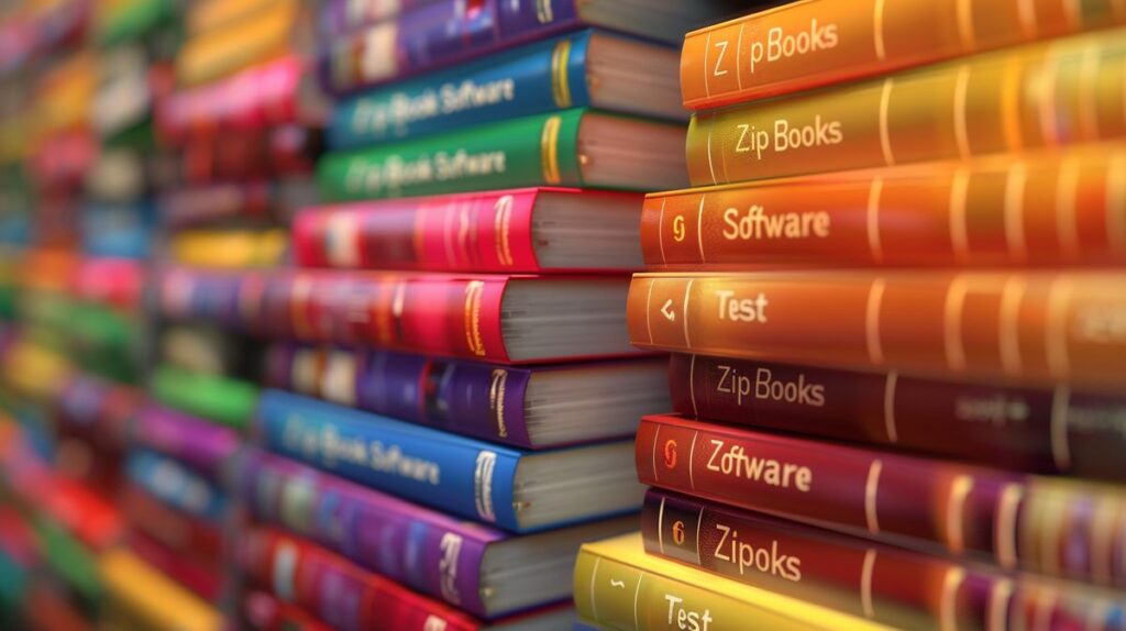 SEO optimierter Alt-Text: ZipBooks Software Test auf Englisch